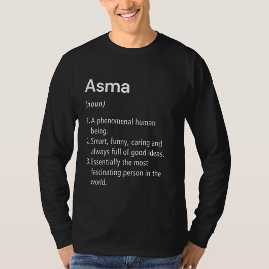 Asma-naamdefinitie Funny Dictionary T-shirt (Voorkant)