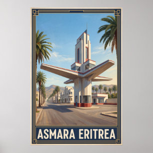 Asmara Eritrea Vintage Retro Reizen Poster