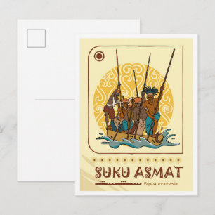 Asmat Papoea Indonesië Reizen Briefkaart