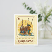 Asmat Papoea Indonesië Reizen Briefkaart (Staand voorkant)