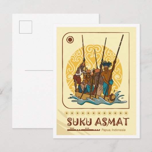 Asmat Papua Indonesia Travel Briefkaart (Voorkant / Achterkant)