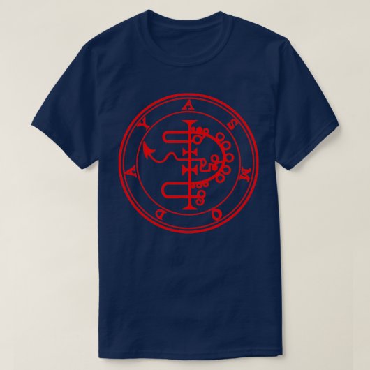 Asmodeus Ars Goetia Sigil Red T-shirt (Design voorkant)