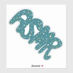 ASMR Blauwgroen tandwielen Handlettering Sticker