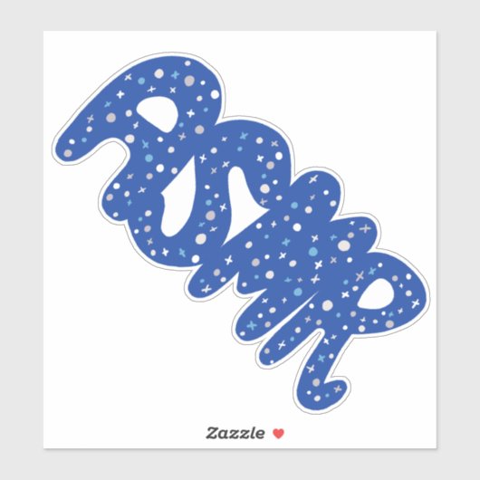 ASMR Blue Tingles Handlettering Sticker (Vel)