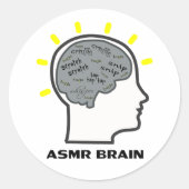 ASMR Brain Ronde Sticker (Voorkant)
