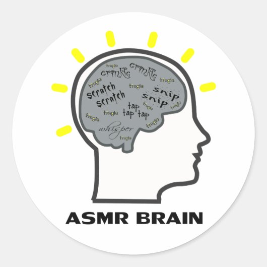 ASMR Brain Ronde Sticker (Voorkant)