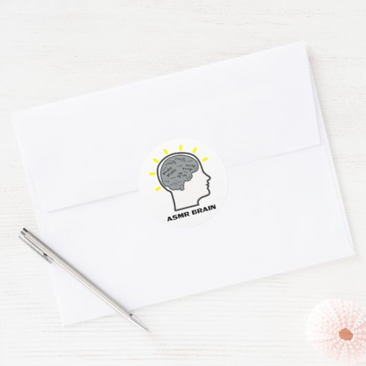 ASMR Brain Ronde Sticker (Envelop)