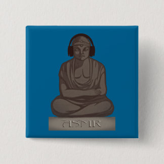 ASMR Buddha Vierkante Button 5,1 Cm