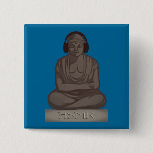 ASMR Buddha Vierkante Button 5,1 Cm (Voorkant)