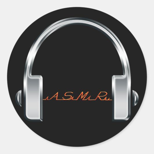 ASMR-hoofdtelefoon Ronde Sticker (Voorkant)