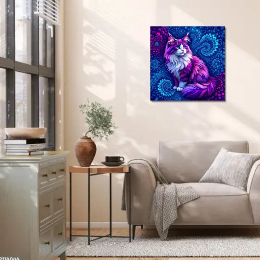 ASMR Paarse kat fractals Poster