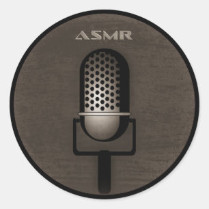 ASMR Retro Microfoon Ronde Sticker
