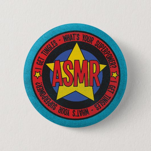 ASMR. Wat is uw Superpower-depressieve Logo Ronde Button 5,7 Cm (Voorkant)