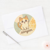 Asnyan | Sakura Cat Sticker – Cute Japanese Style (Envelop)