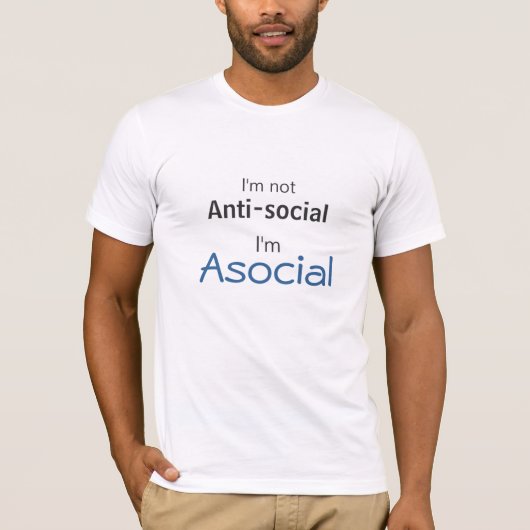 Asociaal, niet asociaal t-shirt (Voorkant)