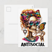 asociaal skelet feestdagenkaart (Voorkant / Achterkant)