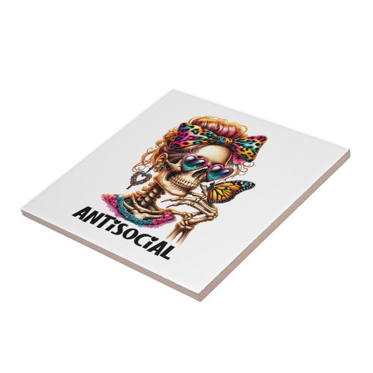 asociaal skelet tegeltje (Zijkant)