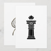 Asoka Pilaar Symbool Kunst - Oude Geschiedenis Erf Menu (Voorkant / Achterkant)