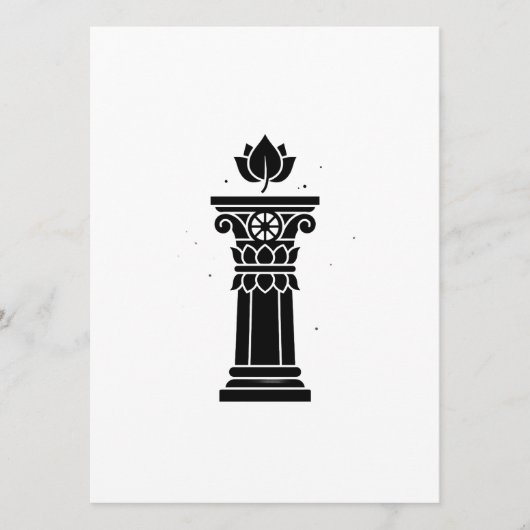 Asoka Pilaar Symbool Kunst - Oude Geschiedenis Erf Menu (Voorkant)