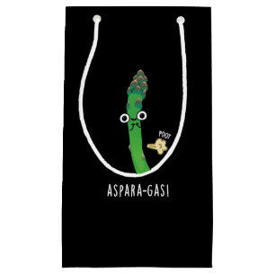Aspara-gas Funny Asparagus Veggie Pun Dark BG Klein Cadeauzakje
