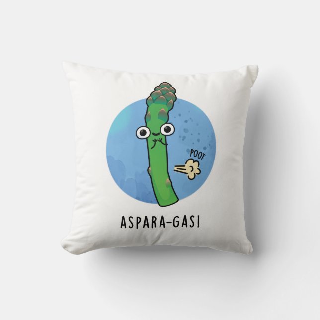 Aspara-gas Funny Asparagus Veggie Pun Kussen (Voorkant)