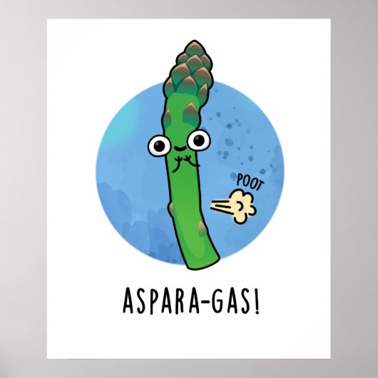 Aspara-gas Funny Asparagus Veggie Pun Poster (Voorkant)