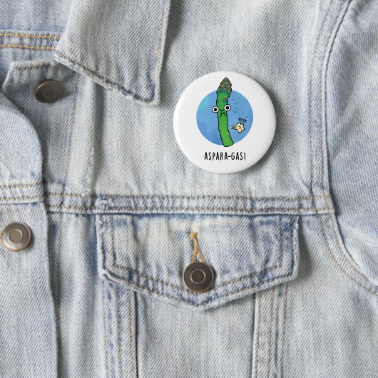 Aspara-gas Funny Asparagus Veggie Pun Ronde Button 5,7 Cm (In situ)