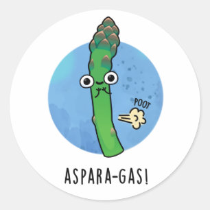 Aspara-gas Funny Asparagus Veggie Pun Ronde Sticker