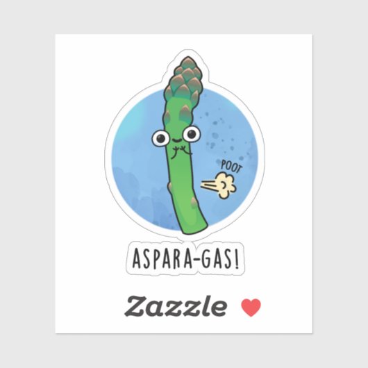 Aspara-gas Funny Asparagus Veggie Pun Sticker (Vel)