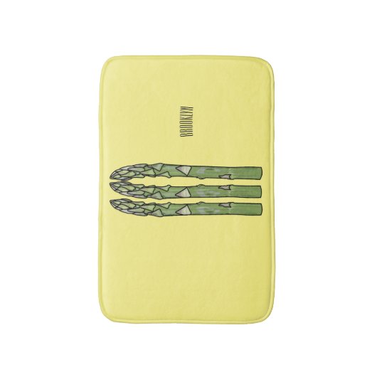 Asparagus cartoon afbeelding badmat (Voorkant Verticaal)