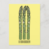 Asparagus cartoon afbeelding briefkaart (Voorkant)