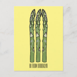 Asparagus cartoon afbeelding briefkaart