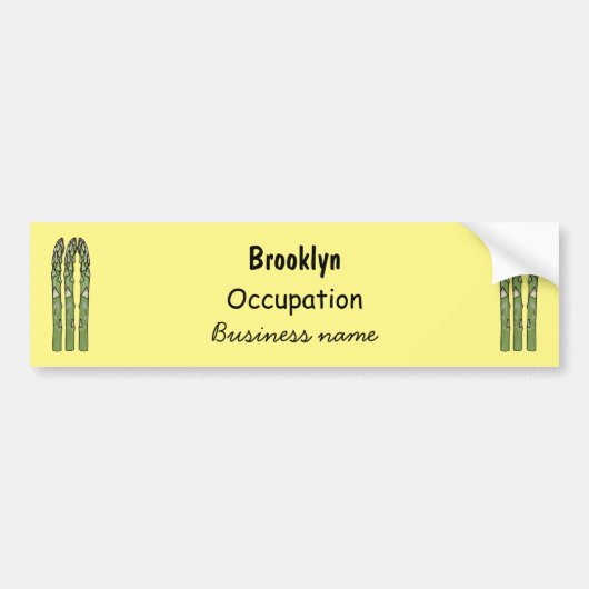 Asparagus cartoon afbeelding bumpersticker (Voorkant)