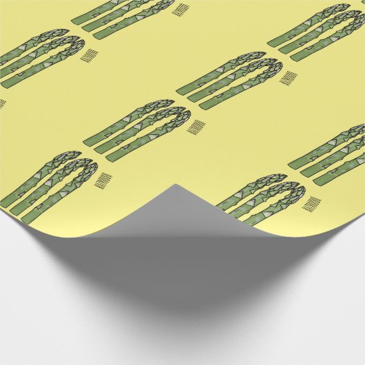 Asparagus cartoon afbeelding cadeaupapier (Hoek)