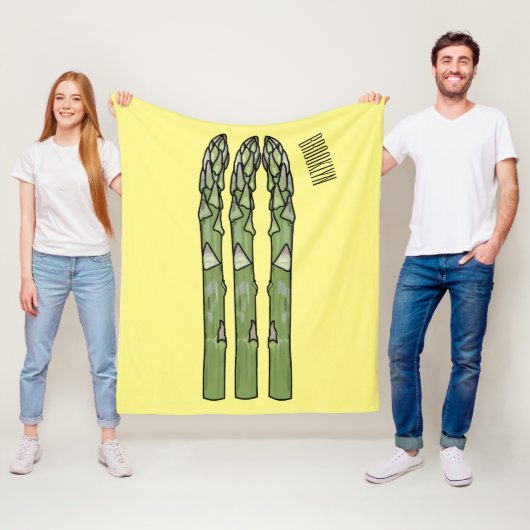 Asparagus cartoon afbeelding fleece deken (In situ)