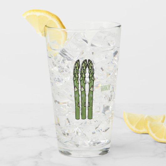 Asparagus cartoon afbeelding glas (Voorkant ijs)