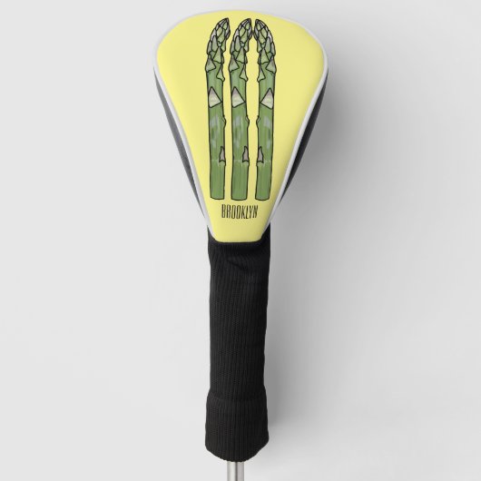 Asparagus cartoon afbeelding golfheadcover (Voorkant)