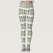 Asparagus cartoon afbeelding leggings (Voorkant)