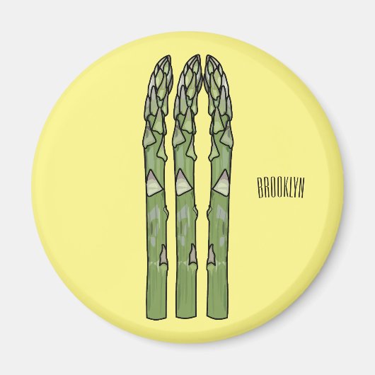 Asparagus cartoon afbeelding magneet (Voorkant)