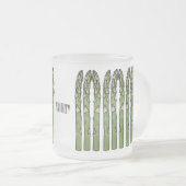Asparagus cartoon afbeelding matglas koffiemok (Voorkant rechts)