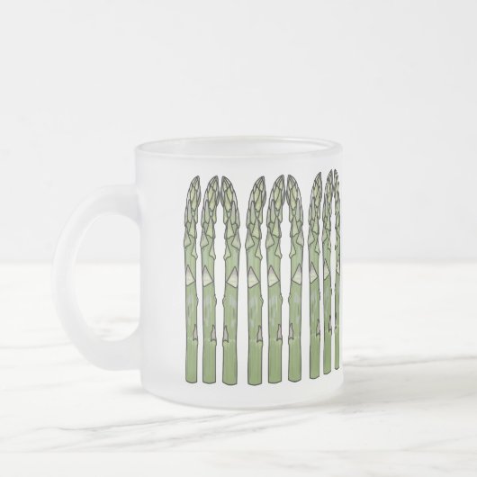 Asparagus cartoon afbeelding matglas koffiemok (Links)