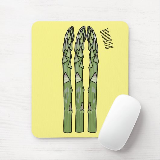 Asparagus cartoon afbeelding muismat (Met muis)