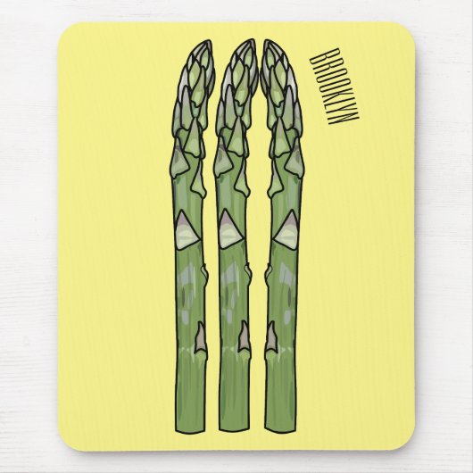 Asparagus cartoon afbeelding muismat (Voorkant)