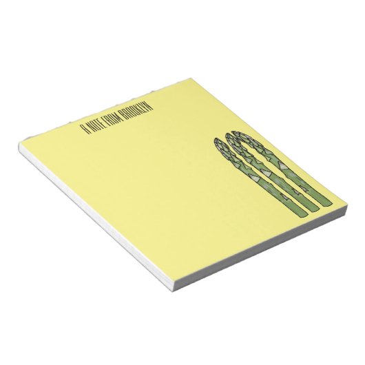 Asparagus cartoon afbeelding notitieblok (Schuin)