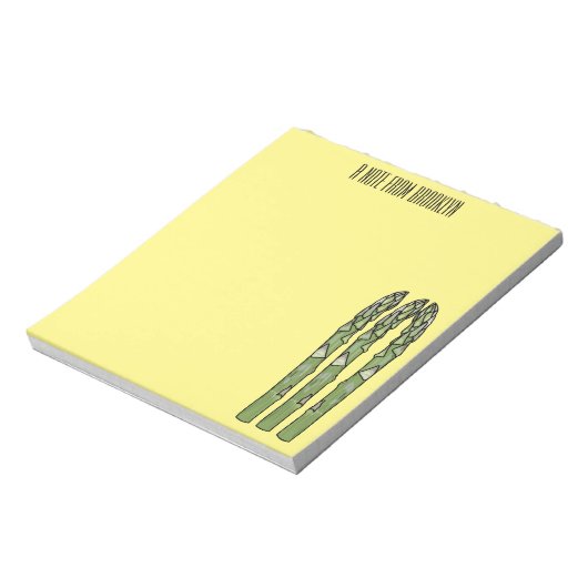 Asparagus cartoon afbeelding notitieblok (Linkerzijde)