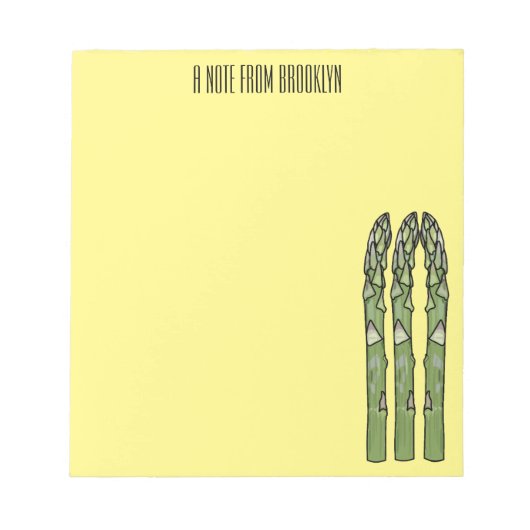 Asparagus cartoon afbeelding notitieblok (Voorkant)