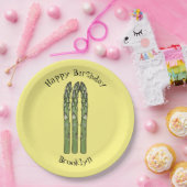 Asparagus cartoon afbeelding papieren bordje (Feest)