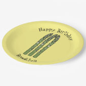 Asparagus cartoon afbeelding papieren bordje (Gekanteld)