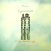 Asparagus cartoon afbeelding raamsticker (Vel 3)