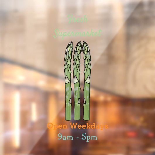 Asparagus cartoon afbeelding raamsticker (Vel 2)